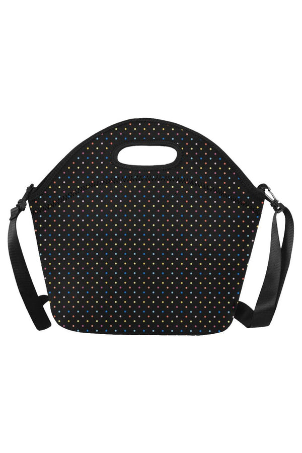 Colored Polka Dots Neoprene Lunch Bag/Large (Model 1669) - Objet D'Art