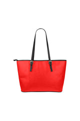 red bag Leather Tote Bag/Small (Model 1651) - Objet D'Art