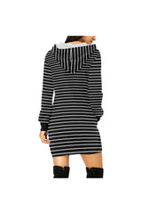 BW H27 - HOOD All Over Print Hoodie Mini Dress (Model H27) - Objet D'Art