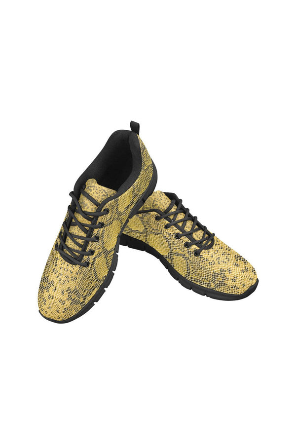 Gold Snakeskin Women's Breathable Running Shoes - Objet D'Art Online Retail Store