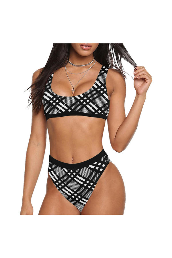 Pleasure of Plaid Sport Top & High-Waist Bikini Swimsuit - Objet D'Art