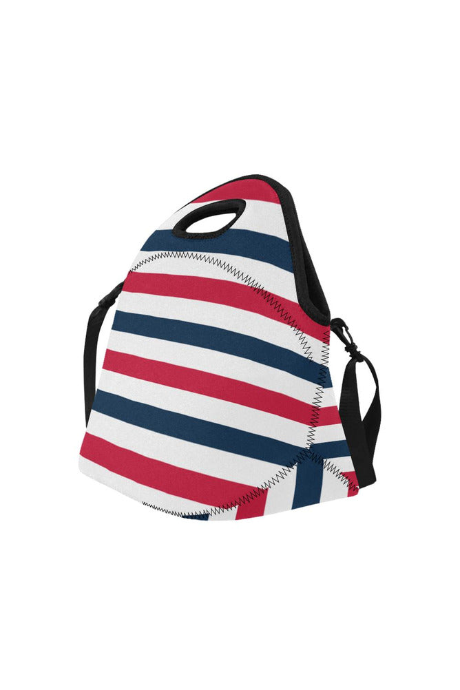 stripesbluegraywhite copy Neoprene Lunch Bag/Large (Model 1669) - Objet D'Art