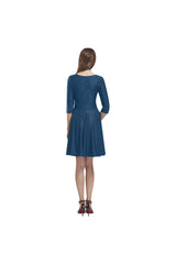 B STRIPE D20 -SLEEVE Tethys Half-Sleeve Skater Dress(Model D20) - Objet D'Art