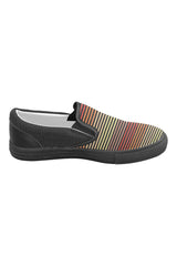 Spectral Lines Men's Slip-on Canvas Shoes (Model 019) - Objet D'Art