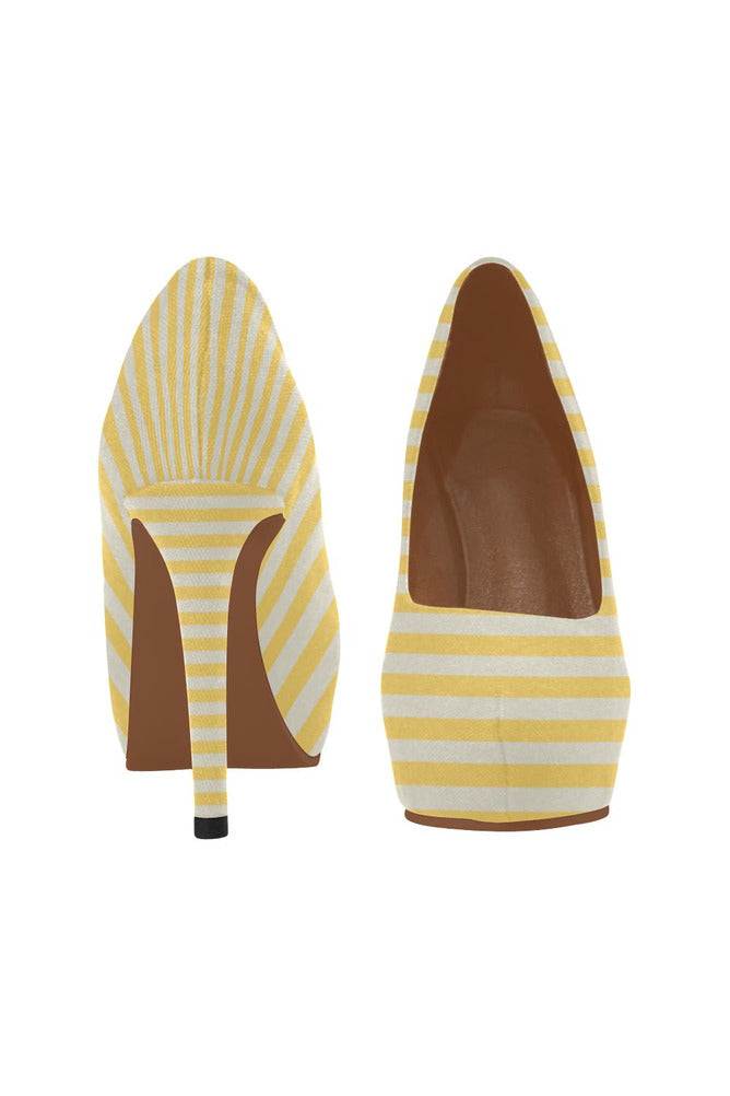 Aspen Gold Mini Stripes Women's High Heels (Model 044) - Objet D'Art