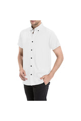 White Solid Men's All Over Print Short Sleeve Shirt/Large Size (Model T53) - Objet D'Art