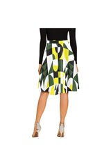 Green Abstract Melete Pleated Midi Skirt - Objet D'Art