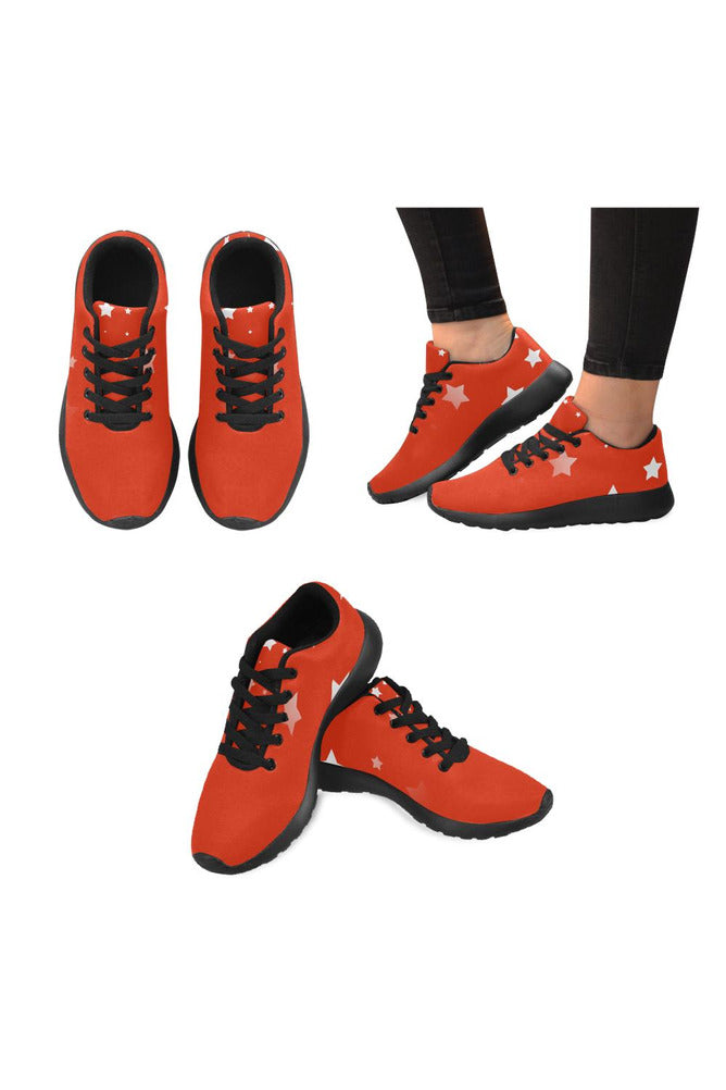 Stars on Red Women’s Running Shoes (Model 020) - Objet D'Art