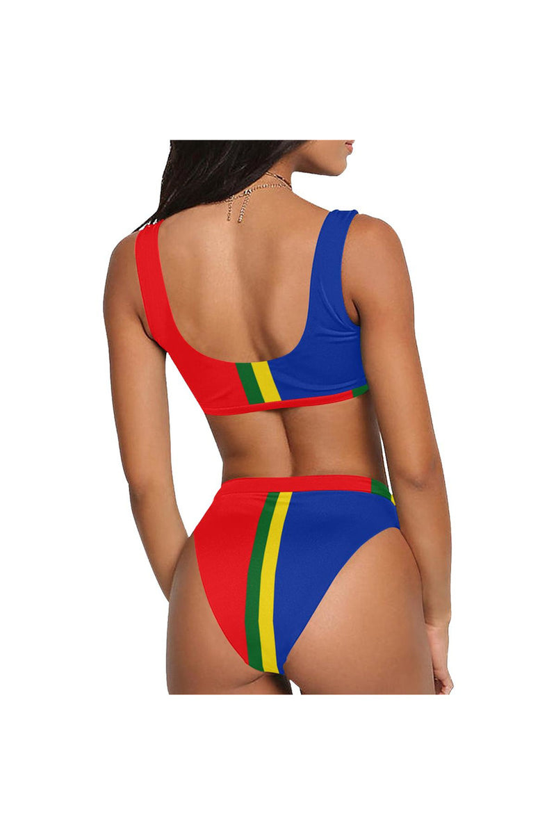 Sami Flag Sport Top & High-Waist Bikini Swimsuit - Objet D'Art