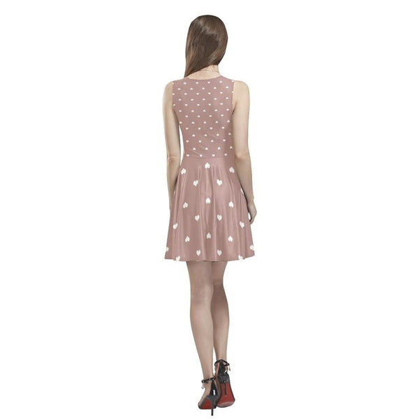 White Hearts Thea Sleeveless Skater Dress - Objet D'Art Online Retail Store