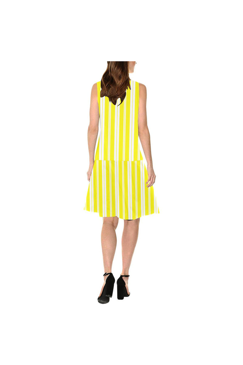 Summer Stripe Sleeveless Splicing Shift Dress - Objet D'Art