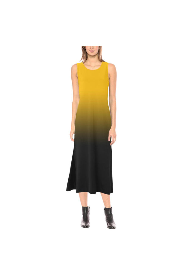 Gold to Black Gradient Phaedra Sleeveless Open Fork Long Dress - Objet D'Art