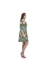 Floral Tethys Half-Sleeve Skater Dress - Objet D'Art
