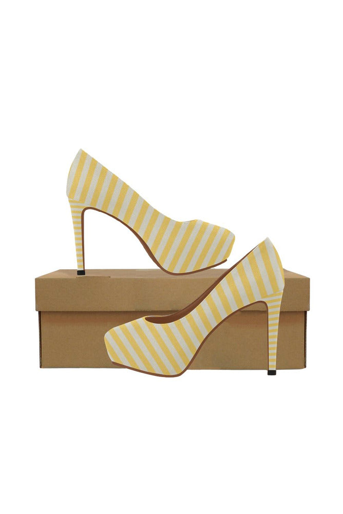 Aspen Gold Mini Stripes Women's High Heels (Model 044) - Objet D'Art