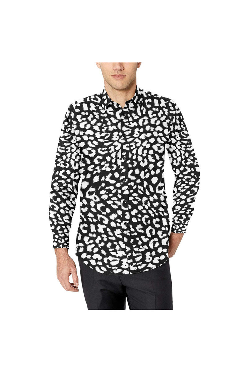 Leopard Print Men's All Over Print Casual Dress Shirt - Objet D'Art