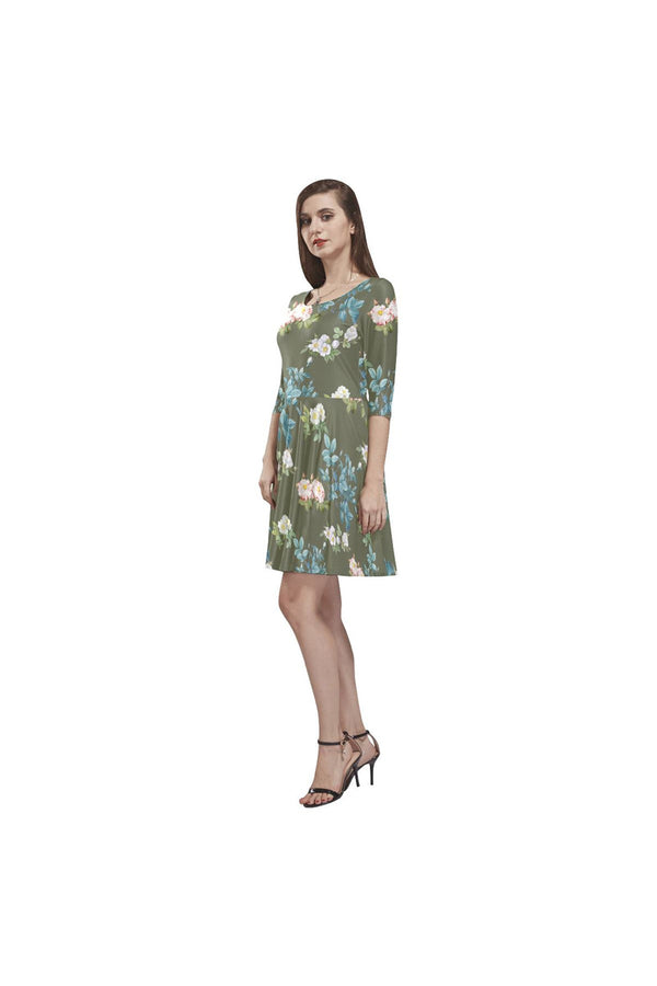 Floral Tethys Half-Sleeve Skater Dress - Objet D'Art