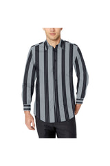 Striped Men's All Over Print Casual Dress Shirt (Model T61) - Objet D'Art