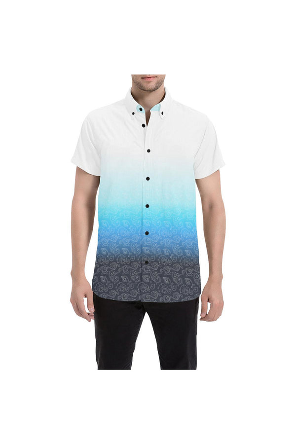 Sunrise Ombre Scroll Men's All Over Print Short Sleeve Shirt (Model T53) - Objet D'Art