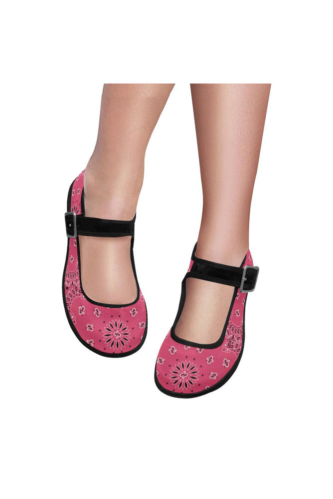 Pink Bandana Mila Satin Women's Mary Jane Shoes - Objet D'Art