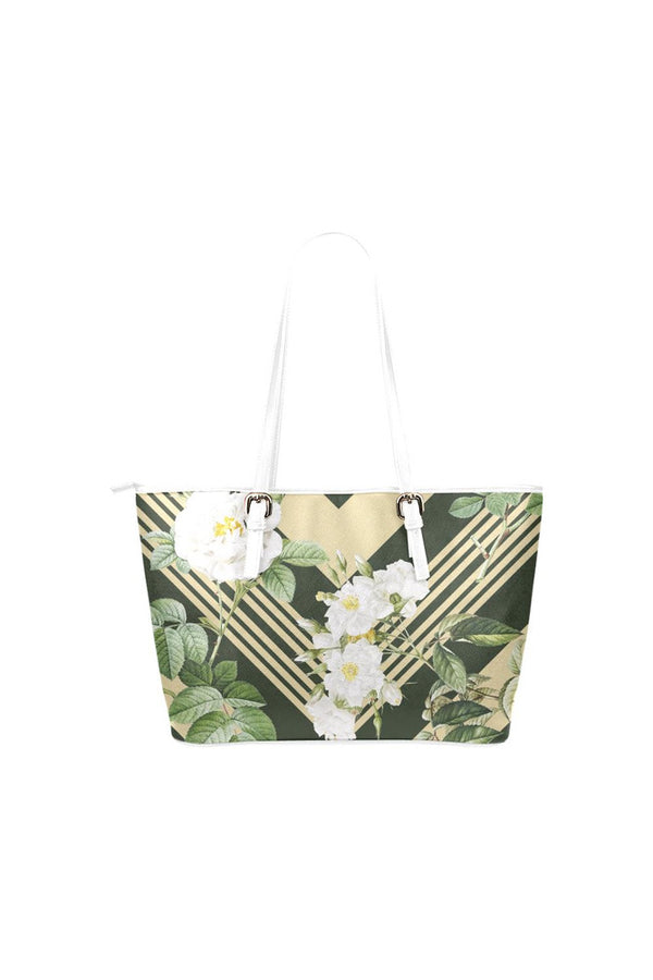 Floral Accented Leather Tote Bag/Small - Objet D'Art