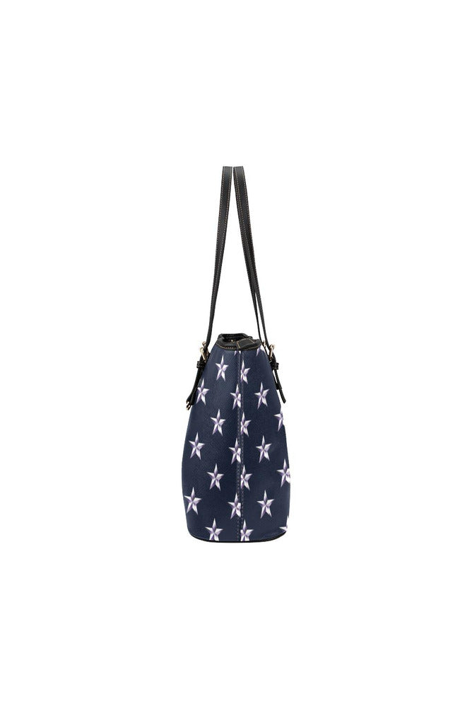 Dark Blue Star Leather Tote Bag/Small - Objet D'Art