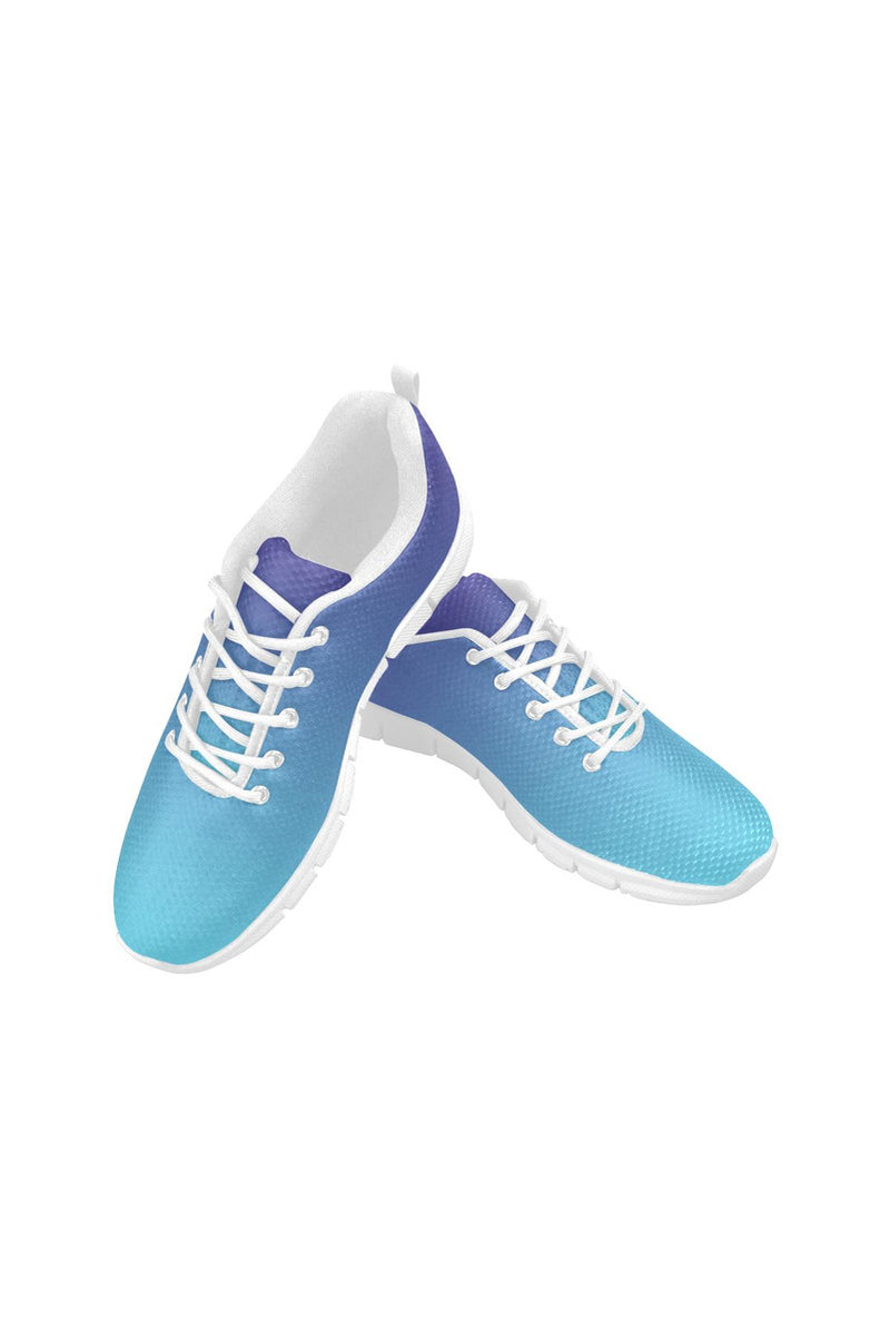 Cyan to Blue Women's Breathable Running Shoes (Model 055) - Objet D'Art