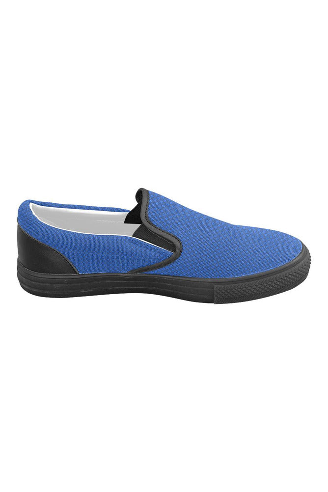 Blue Gearwork Men's Slip-on Canvas Shoes (Model 019) - Objet D'Art