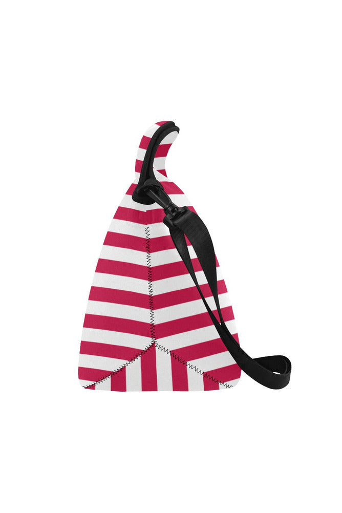 Red Stripes Neoprene Lunch Bag/Large (Model 1669) - Objet D'Art