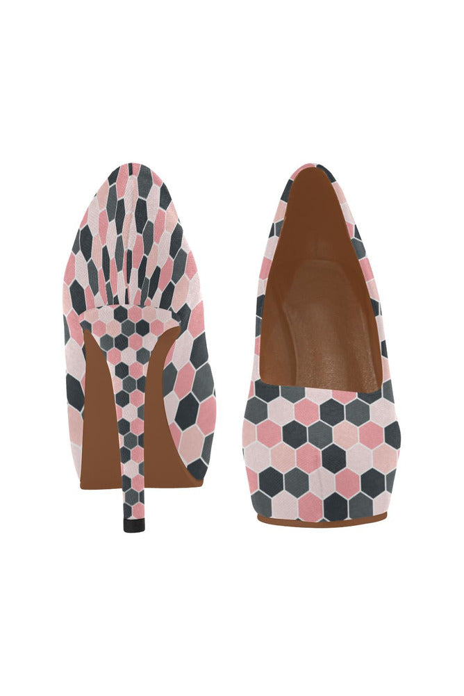 PInk Honeycomb Women's High Heels - Objet D'Art