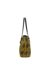 Aspen Gold Skull Print Leather Tote Bag/Small - Objet D'Art