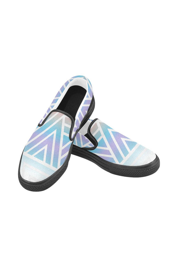 triangle lyra vamp Women's Slip-on Canvas Shoes (Model 019) - Objet D'Art