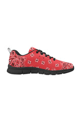 red bandana Women's Breathable Running Shoes (Model 055) - Objet D'Art