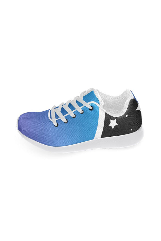 Blue Gradient & Stars Women’s Running Shoes (Model 020) - Objet D'Art