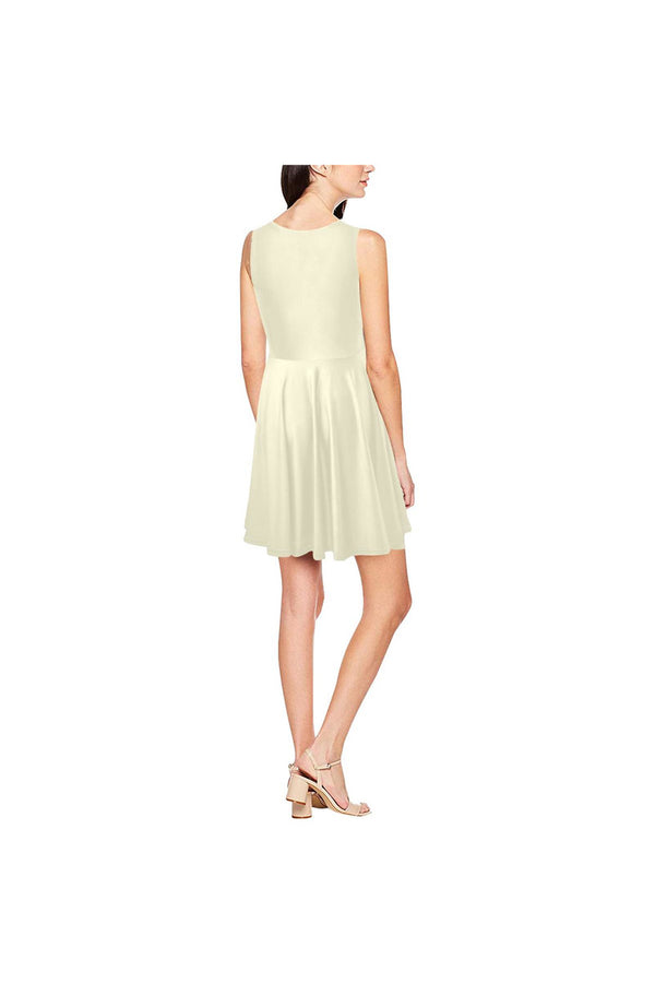 Cream Thea Sleeveless Skater Dress(Model D19) - Objet D'Art