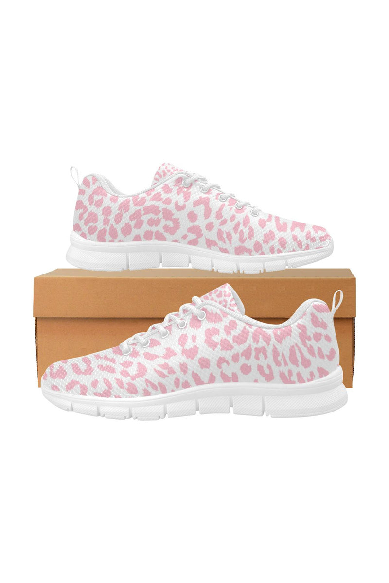 Pink Leopard Pink Women's Breathable Running Shoes - Objet D'Art