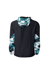 Blue Camouflage Quilted Windbreaker for Men (Model H35) - Objet D'Art