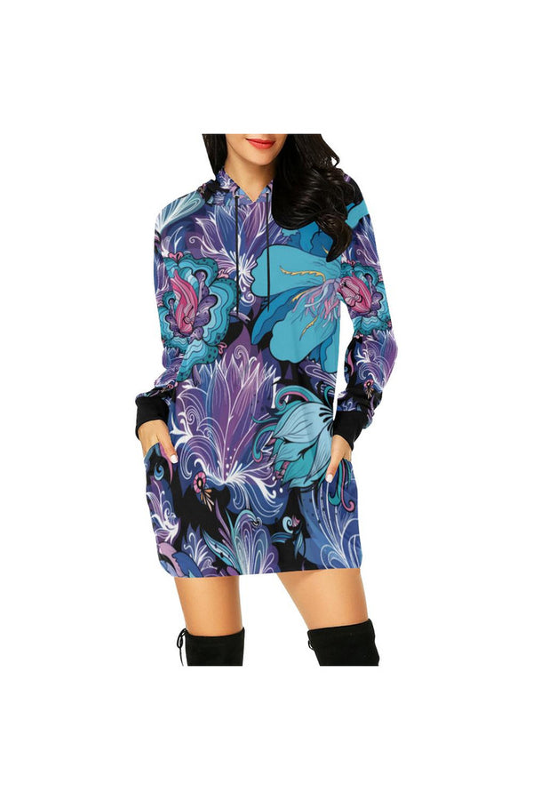 Floral Midnight Hoodie Mini Dress - Objet D'Art