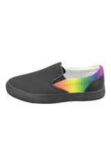 Spectral Bars Men's Slip-on Canvas Shoes (Model 019) - Objet D'Art