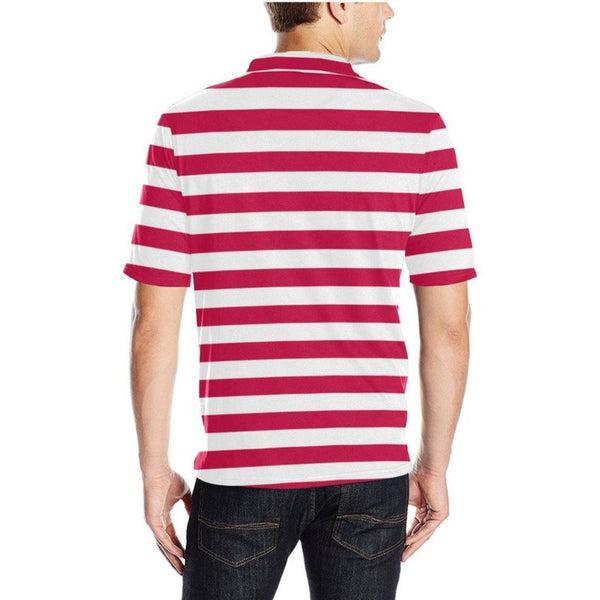 Red Stripes Men's Polo Shirt - Objet D'Art