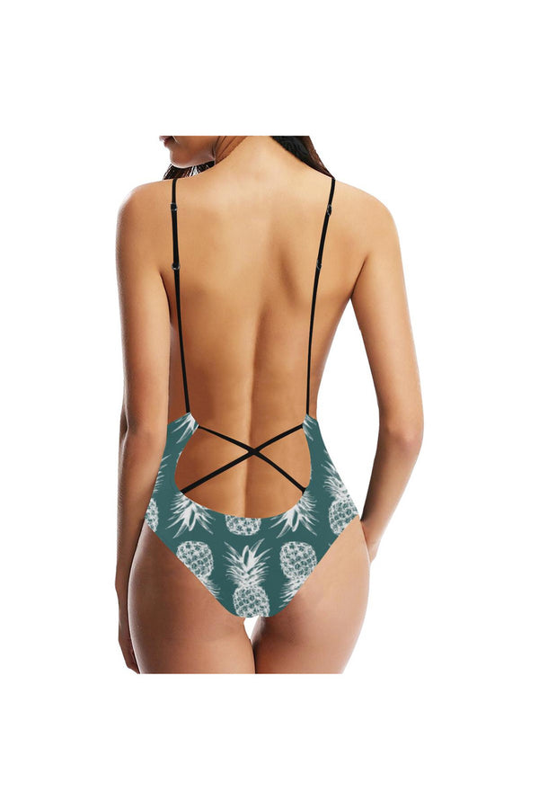 Pineapple Pleasure Sexy Lacing Backless One-Piece Swimsuit - Objet D'Art