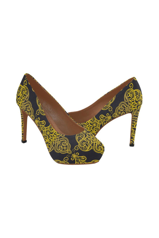 Gold Lace Women's High Heels - Objet D'Art