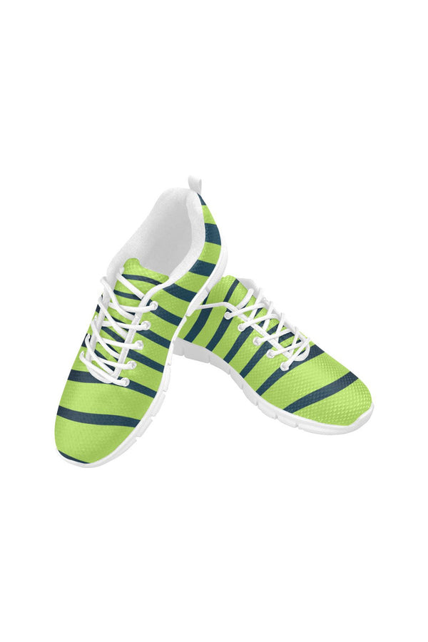 Lime Green Zebra Women's Breathable Running Shoes - Objet D'Art