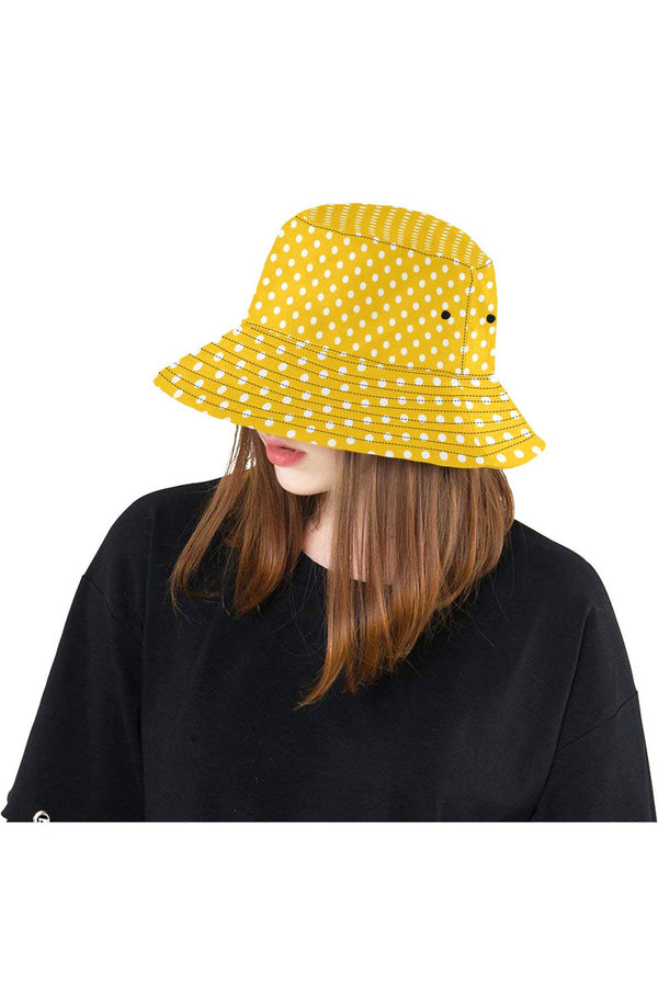 mustard polka dots All Over Print Bucket Hat - Objet D'Art