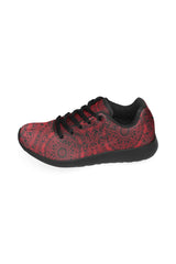 red and black mandala Women’s Running Shoes (Model 020) - Objet D'Art