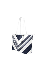 Blue Vee Leather Tote Bag/Small - Objet D'Art