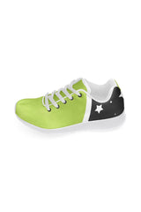 Lime & Black Stars Women’s Running Shoes (Model 020) - Objet D'Art