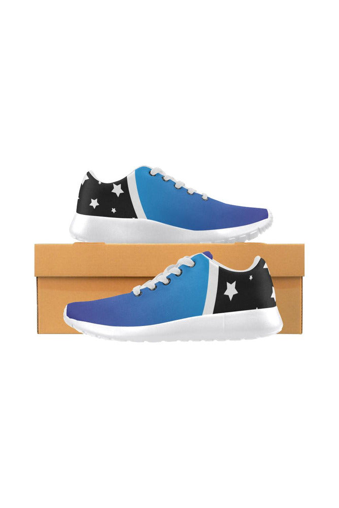 Blue Gradient & Stars Women’s Running Shoes (Model 020) - Objet D'Art