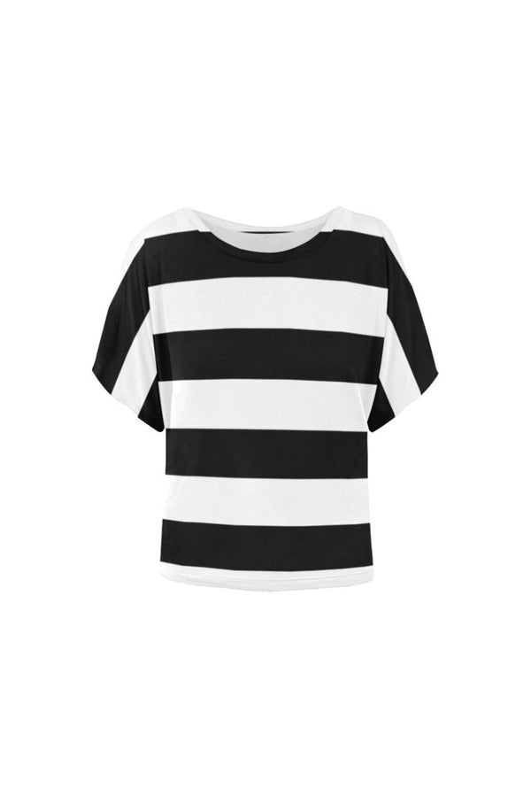Boldly Striped Women's Batwing-Sleeved Blouse T shirt - Objet D'Art