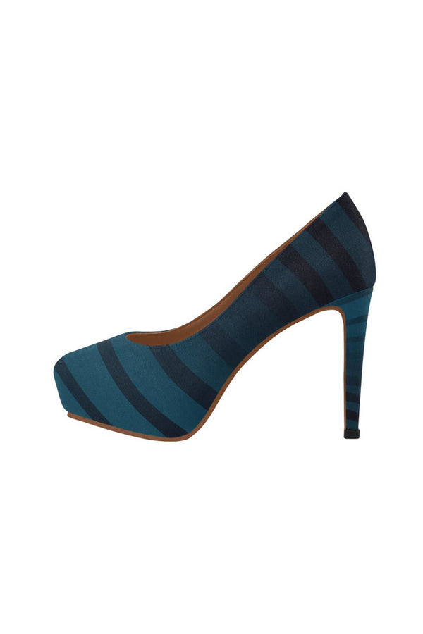 Blue Zebra Women's High Heels - Objet D'Art