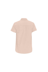 Crème de Pêche Men's All Over Print Short Sleeve Shirt/Large Size (Model T53) - Objet D'Art
